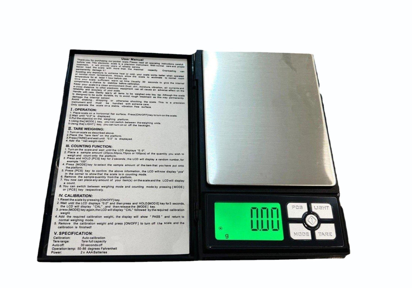 Notebook Series Digital Scale - 0.01g Accuracy, 600g Capacity for Food, Herbs, Spices, Jewelry | Notebook Series Digital Scale | 0.01g accuracy | 600g capacity | weighing food |