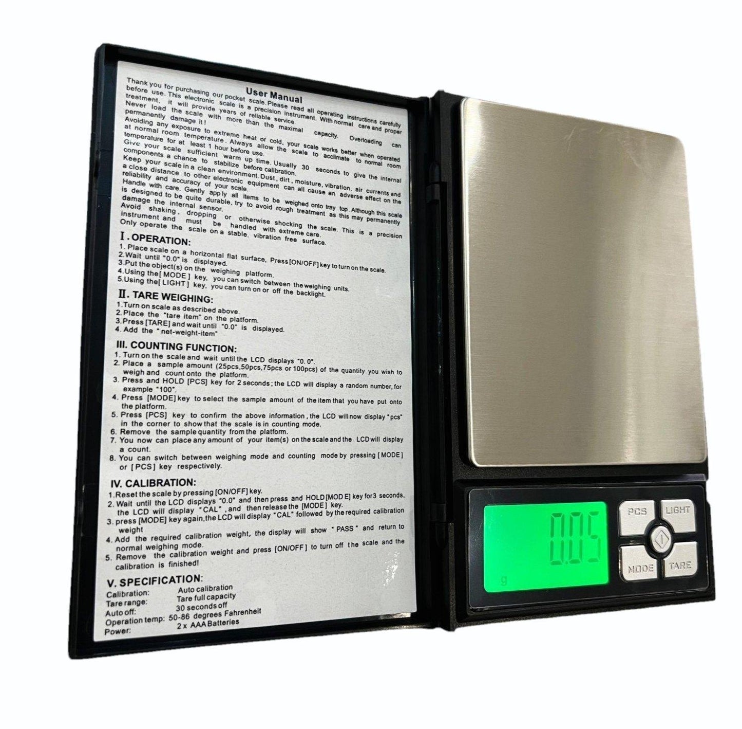 Notebook Series Digital Scale - 0.01g Accuracy, 600g Capacity for Food, Herbs, Spices, Jewelry | Notebook Series Digital Scale | 0.01g accuracy | 600g capacity | weighing food |